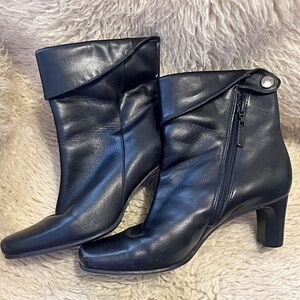 Naturalizer Black Fold-Over Heeled Boots